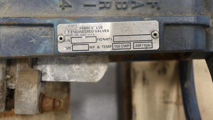 Used Fabri-Valve 4” Hand Operated Knife Gate Valve #45332