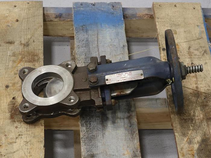 Used Fabri-Valve 3” Hand Operated Knife Gate Valve #45734