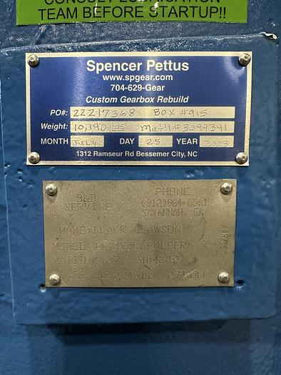 Refurbished Black Clawson #4 Pulper Drive, 4.37:1 Ratio, Rebuilt #45318