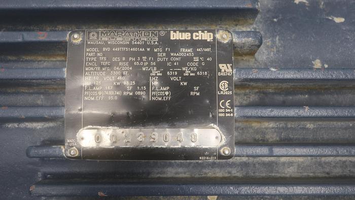 Used Marathon BVD 449TTFS14601AA W A/C Motor #45641