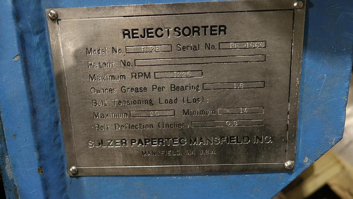 Unused Unused Voith RS2B Reject Sorter #45275