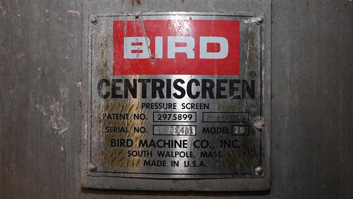 Used Bird Model 70 Pressure Screen, Stainless Steel Housing #41654