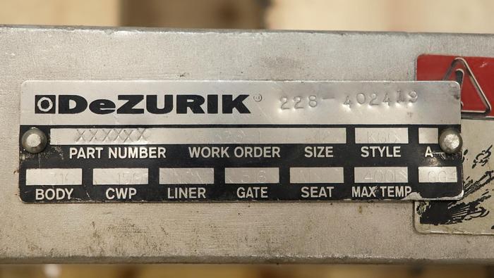 Used Dezurik 12" Air Operated Knife Gate Valve #45896