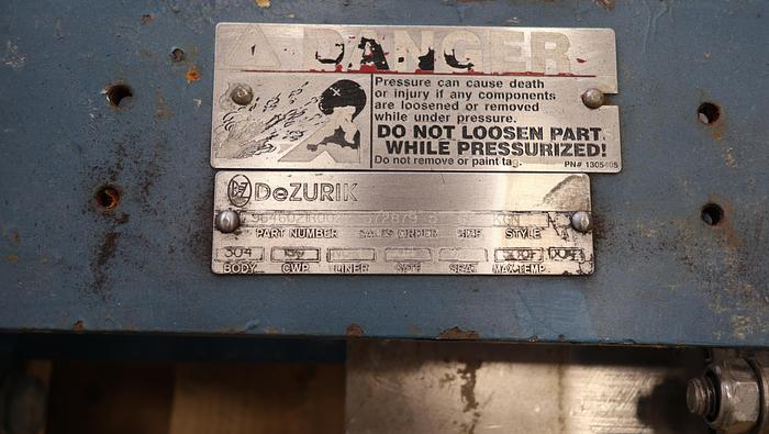 Used Dezurik 6" Air Operated Knife Gate Valve #44808