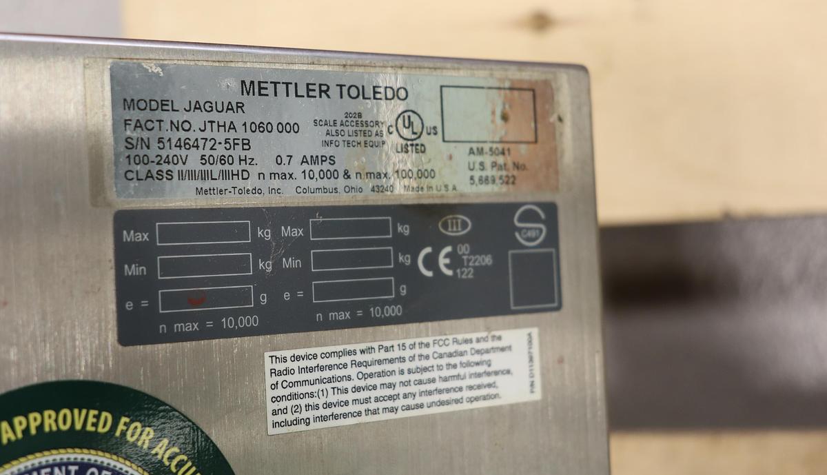 Used Mettler Toledo Jaguar Scale Digital Display #46553