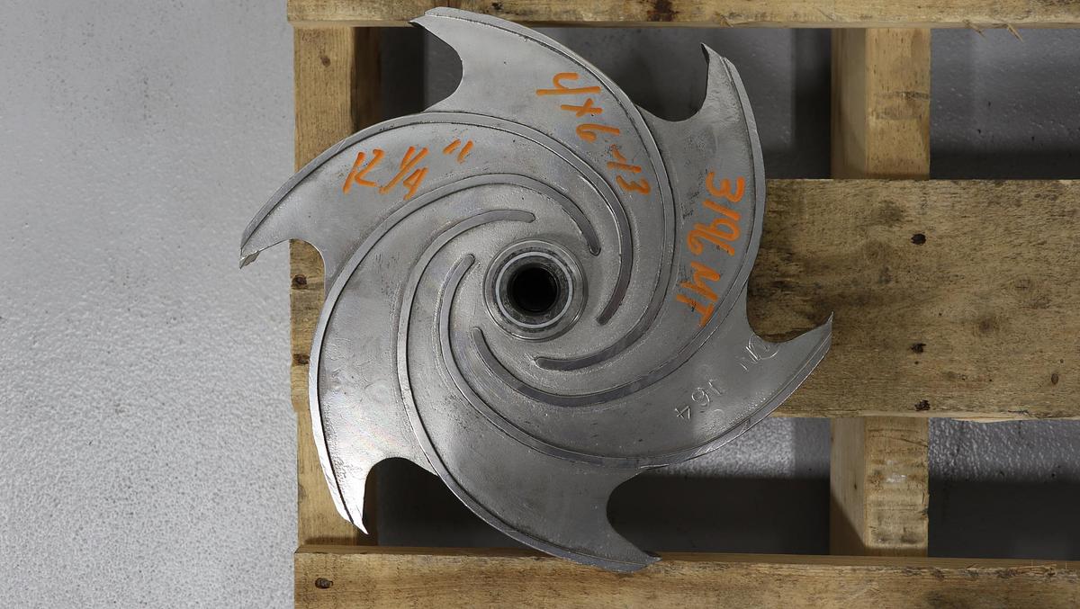 Used Goulds 3196 MT 4x6x13 6-Vane Impeller #46824