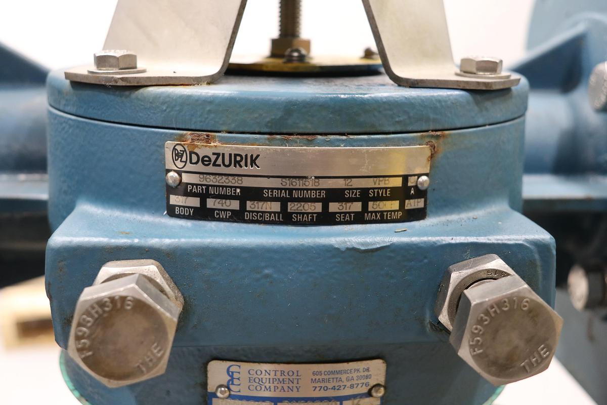 Unused Dezurik 9632338 VPB Style 12" Air Operated Vee Ball Valve #47617