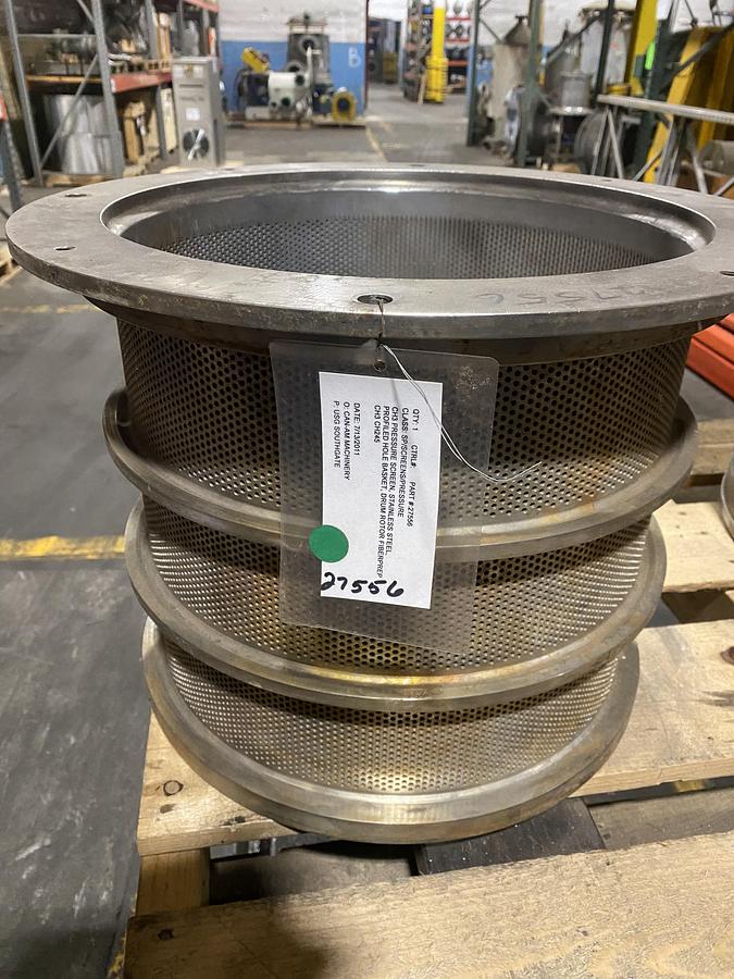 Used Fiberprep CH3 Stainless Steel Profiled Hole Basket#27556