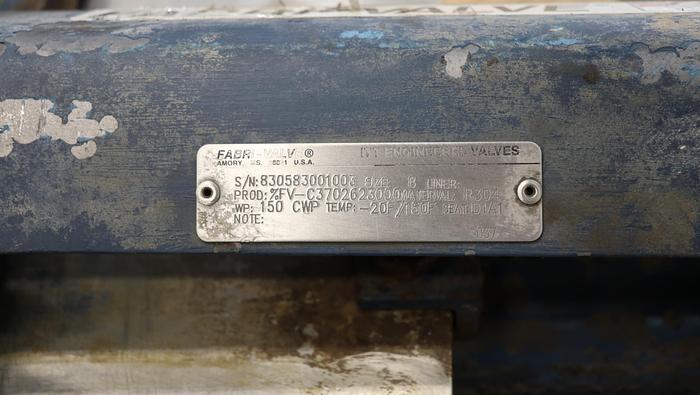 Used 8" Fabri-Valve Hand Operated Knife Gate Valve #45086