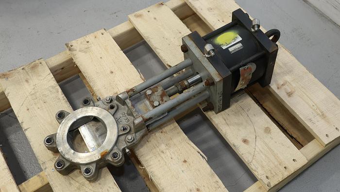 Unused Wey 4" VLC6 Square Air Operated Knife Gate Valve #46344