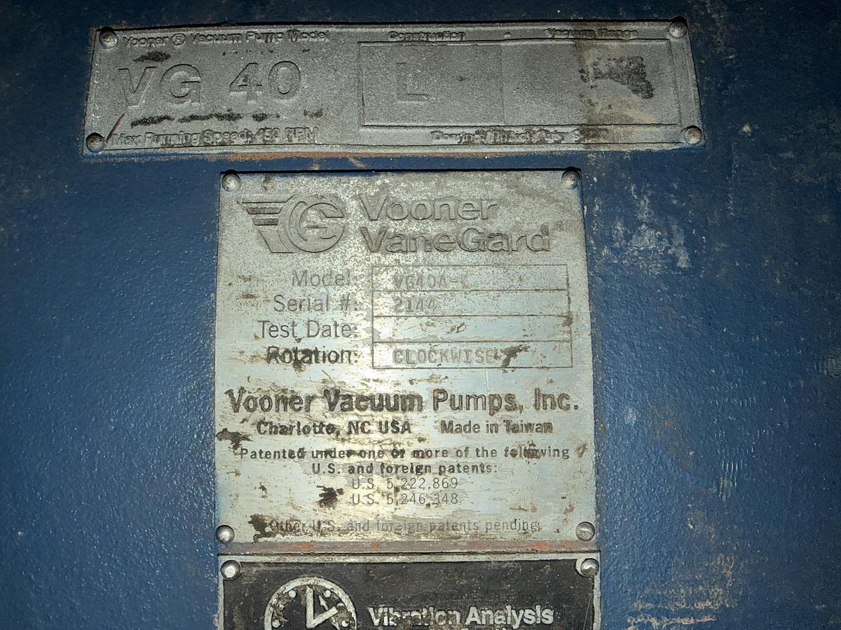 Refurbished VOONER VG40A-L VACUUM PUMP REBUILT #47123