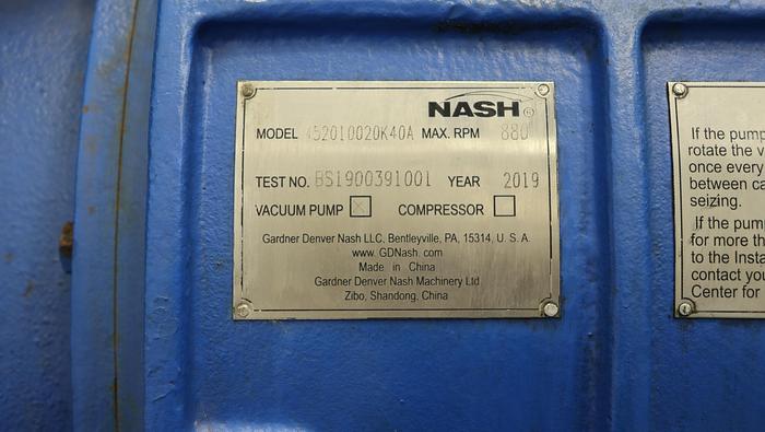 Used Nash 452010020K40A Vacuum Pump #44719