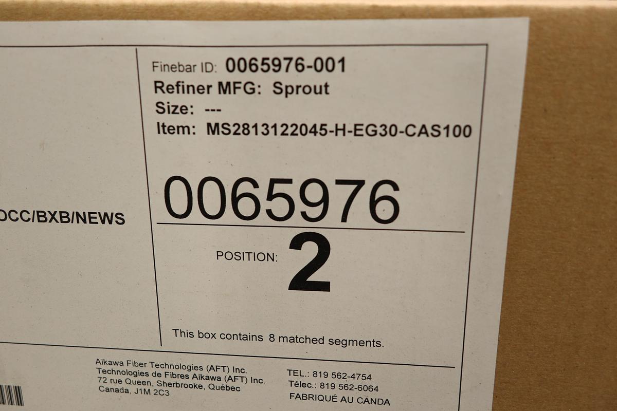 Unused Sprout Waldron AFT MiniSegment 28" Refiner Plates #47432