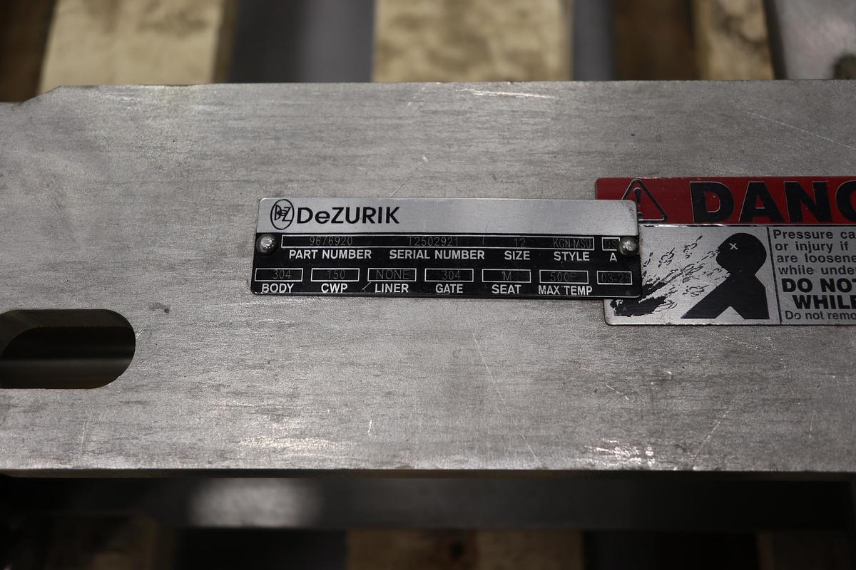 Unused Dezurik 12" Air Operated Knife Gate Valve #47328