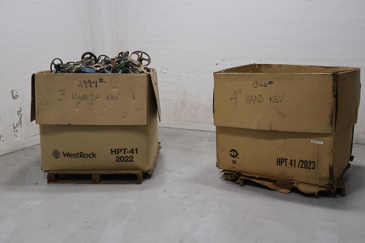 Used Lot of 3" & 4" Hand Operated Knife Gate Valves #47485