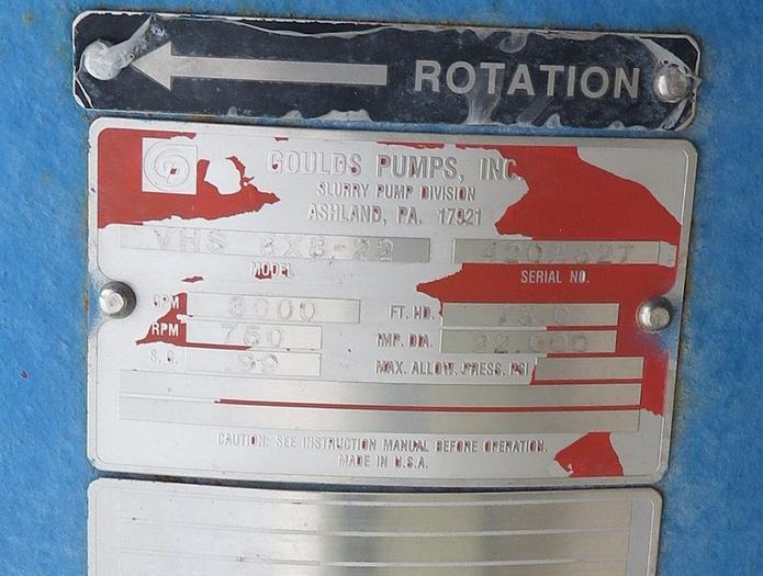 Used Goulds Sump 8x8x22 Pump, 22" Impeller Diameer #41573