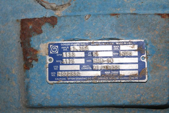 Used GOULDS 3175 6x8x14 Pump #45167