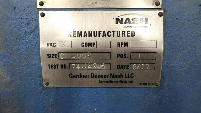 Used Nash CL 3002 Vacuum Pump #45480