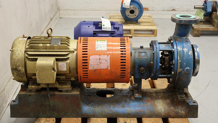 Used GOULDS 3196MTX 3X4X10H Pump With Base and Motor #46234