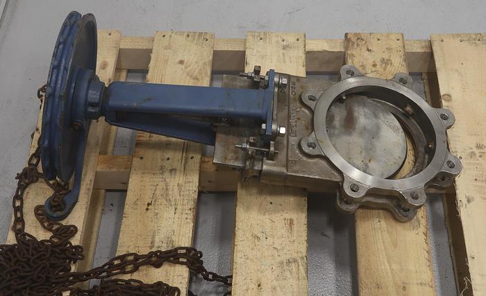 Used Dezurik 8" Chain Operated Knife Gate Valve #45757