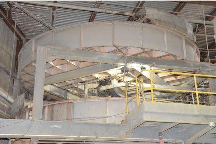 Used KROFTA STAINLESS STEEL 28' DIA X 2' H CLARIFIER WITH ROTARY SCOOP & RIM, BOTTOM DISCHARGE, S/N N/.   #45445