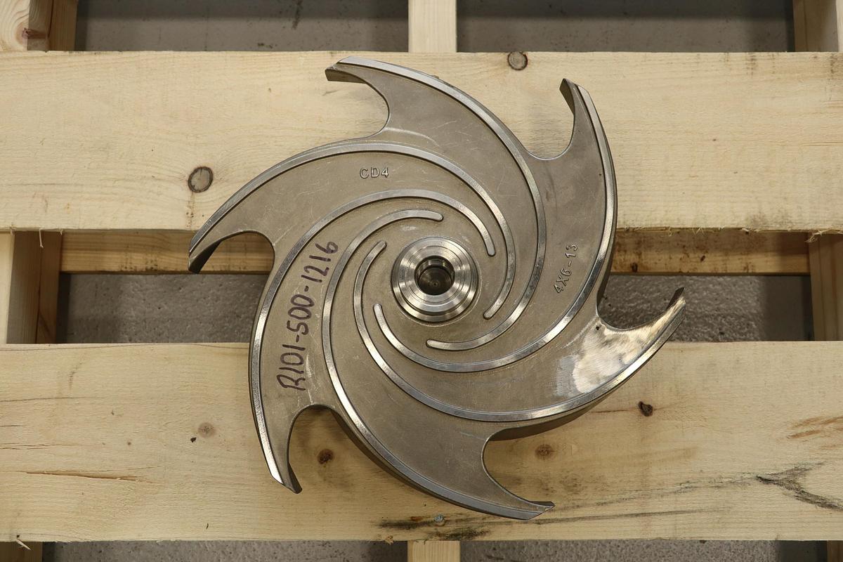 Used Goulds 3196 MTX 4x6x13 6-Vane Impeller #47473