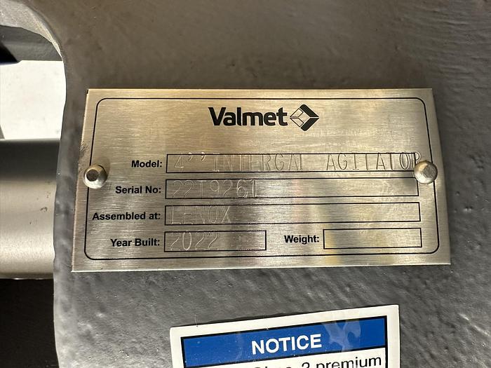 Used Valmet 4" Intergal Agitator Rotating Assembly #45420