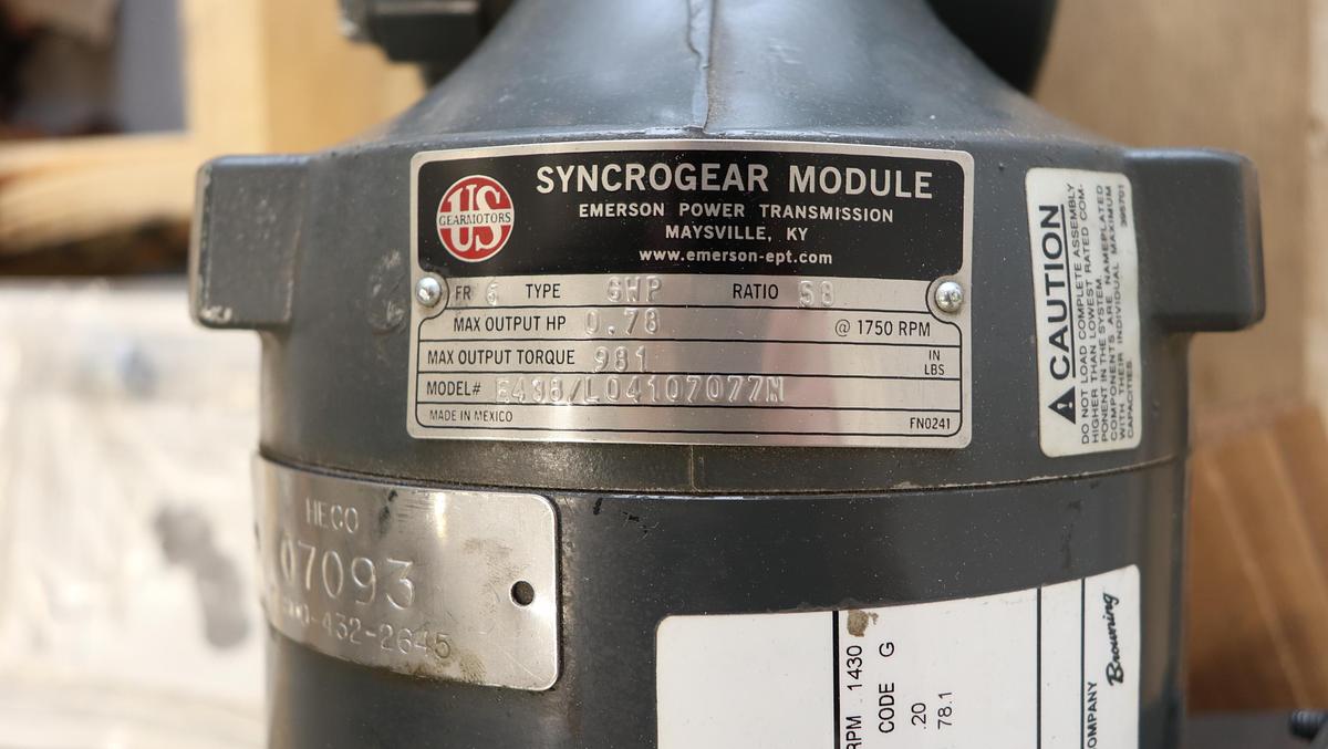 Used Emerson E438/L04107077N Power Transmission Syncrogear Module #46768
