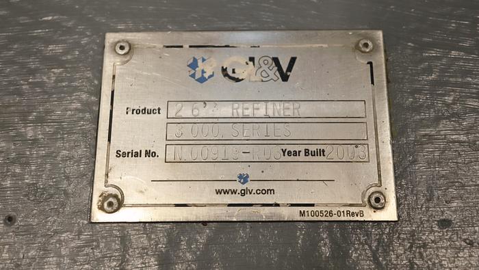 Used GL&V/Beloit DD3000 26" Refiner #46130