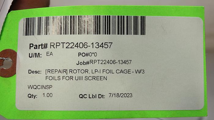 Unused Black Clawson Ultra III 3-Foil Rotor #45995