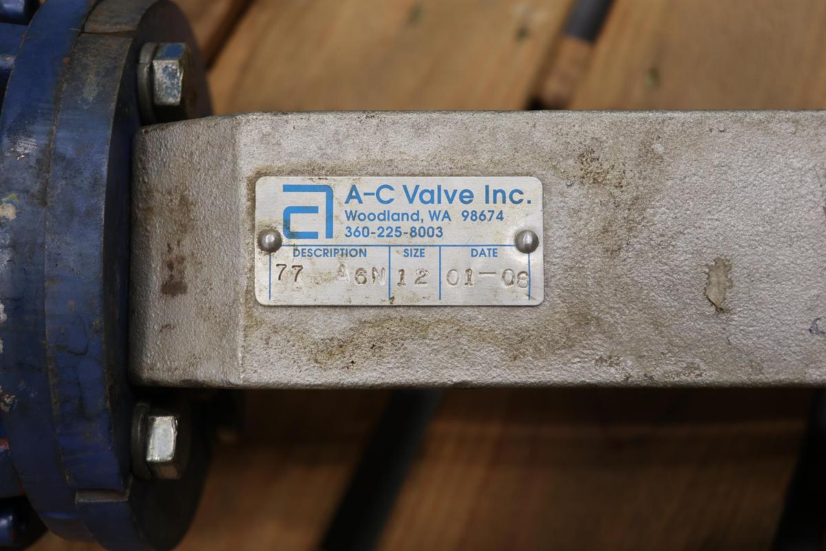 Used A-C Valve Inc. 77 A6N 12" Hand Operated Knife Gate Valve #47605