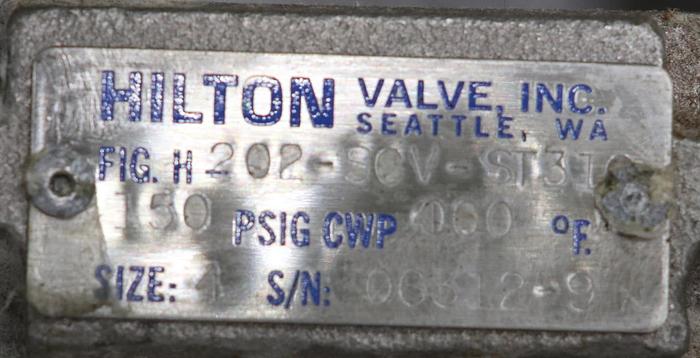 Used Hilton 4” Hand Operated V-Port Knife Gate Valve #45732