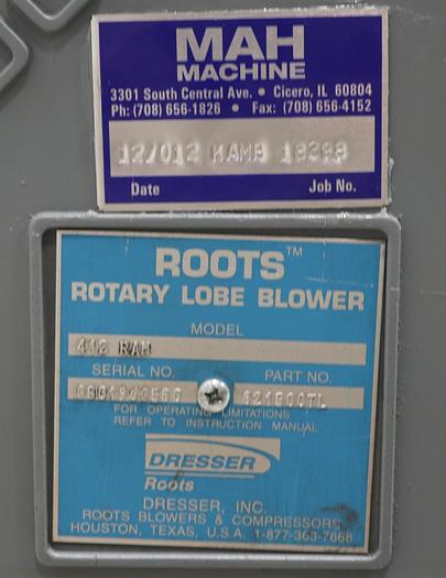 Refurbished Roots 412 RAM Rotary Lobe Blower Right Hand Shaft #45958