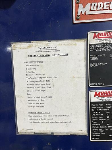 Used Marquip 59" Sheeter #44981