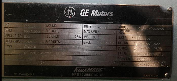 Refurbished GENERAL ELECTRIC Couch Drive DC Motor #46230