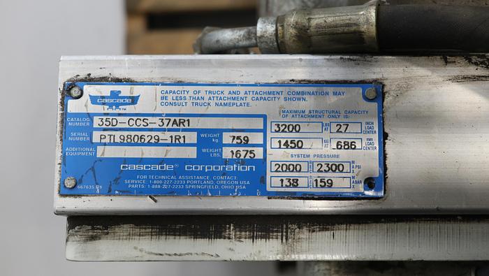 Used Cascade 35D-CCS-37AR1 Bale Clamp #45485