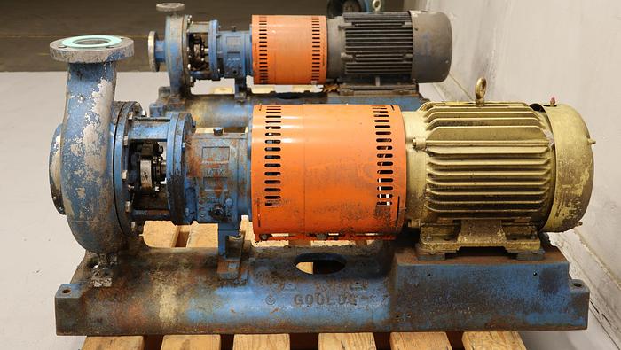 Used GOULDS 3196MTX 3X4X10H Pump With Base and Motor #46234