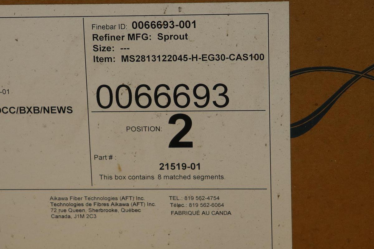 Unused Sprout Waldron AFT MiniSegment 28" Refiner Plates #47433