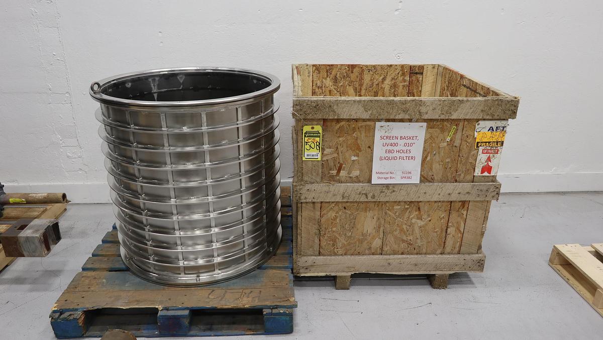 Unused AFT Black Clawson UV400 Pressure Screen Basket #47293