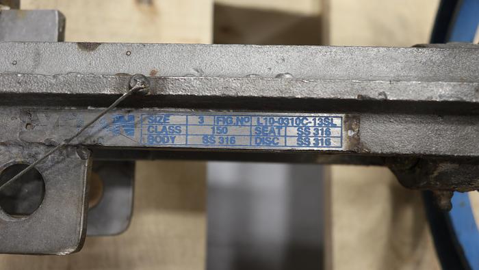 Used Velan L10-0310C-13SL 3" Hand Operated Knife Gate Valve #45599
