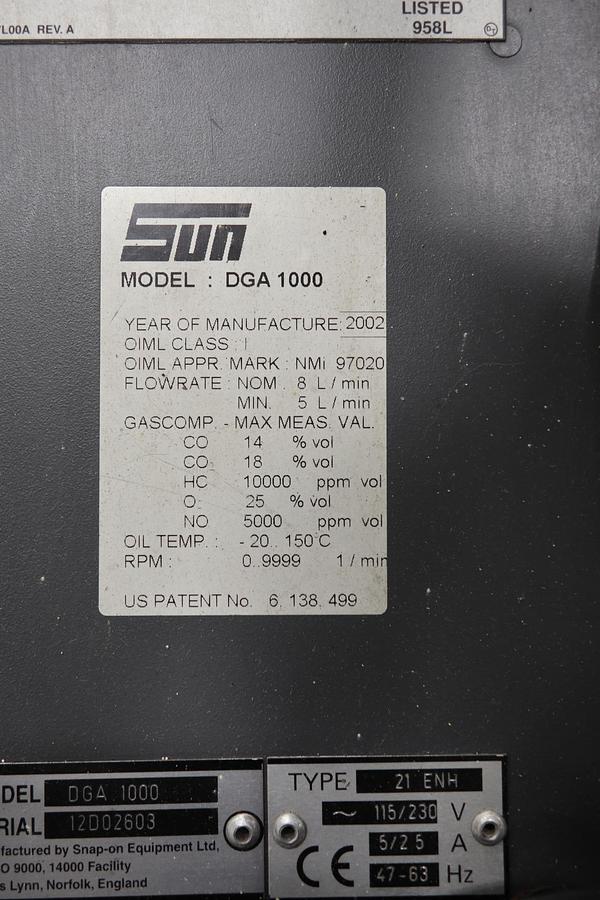 Used Sun DGA 1000 Gas Analyzer #47383