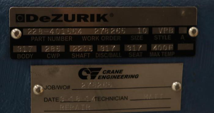 Refurbished Dezurik 10" Air Operated V-Ball Valve #45857