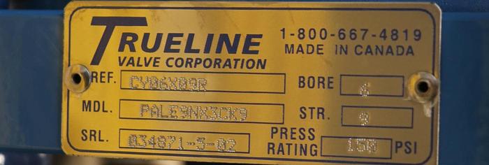 Unused Trueline 8" Air Operated Knife Gate Valve #45856