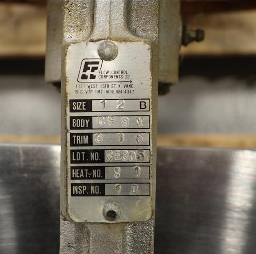 Used Flow Control Components 12" Hand Operated V-Port Knife Gate Valve #46435