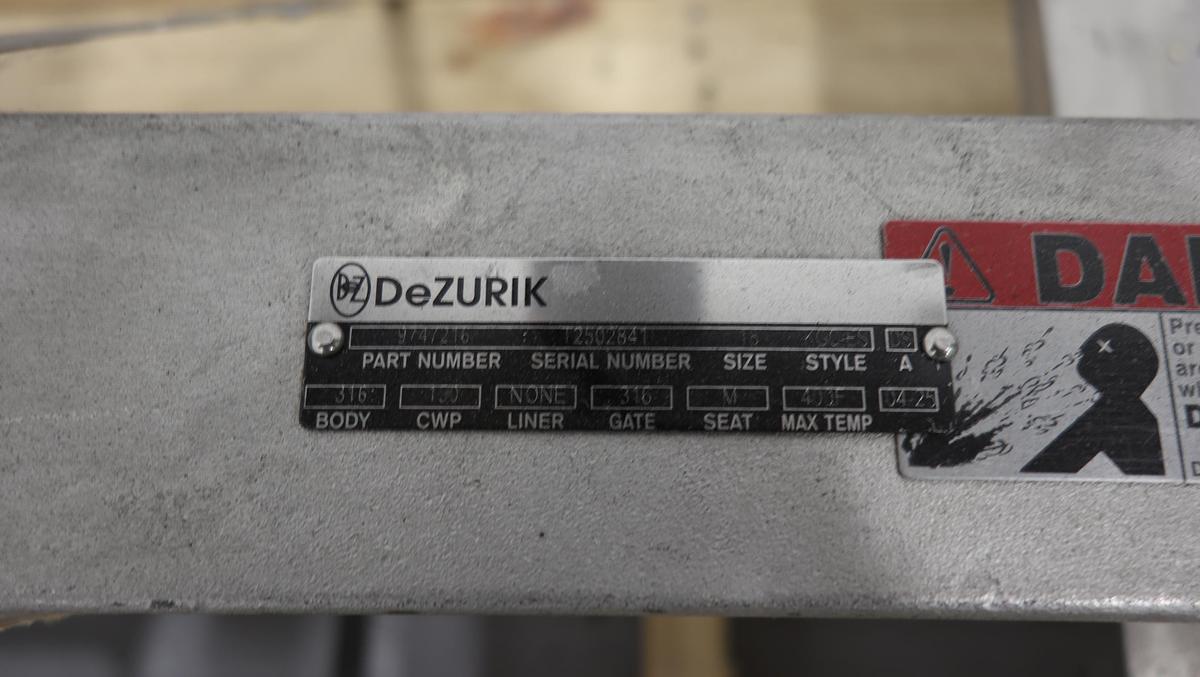 Unused Dezurik 18" Air Operated Knife Gate Valve #47279