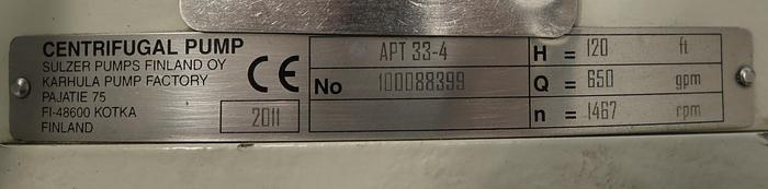Used SULZER APT 33-4 Pump #46201