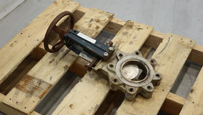 Used 4" Fabri-Valve Hand Operated Knife Gate Valve #45083