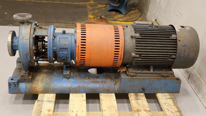 Used GOULDS 3196MTX 1.5x3x10 Pump With Base And Motor #46235