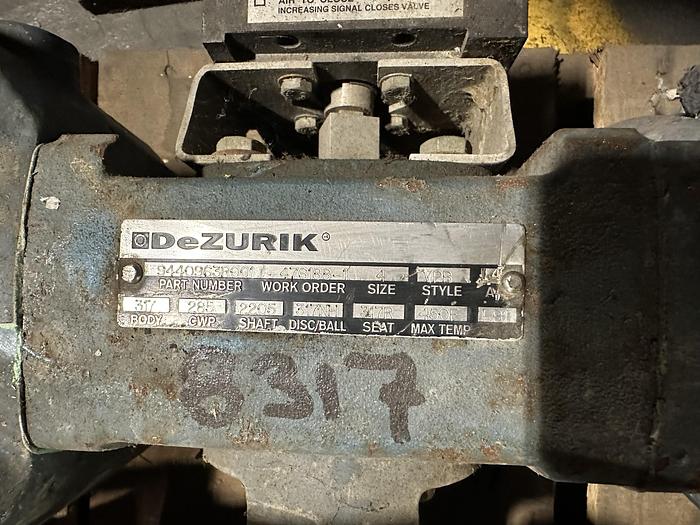 Used Dezurik 4" 9440963R001 Air Operated V-Ball Valve #46290