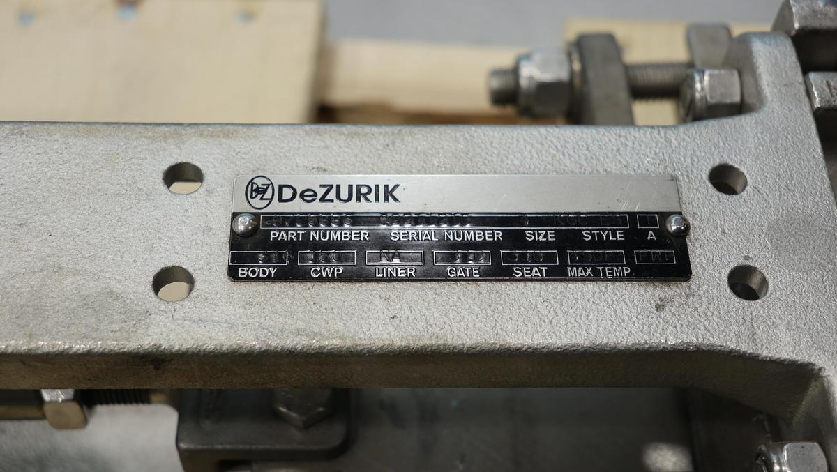 Unused Dezurik 4" Air Operated Knife Gate Valve #47170